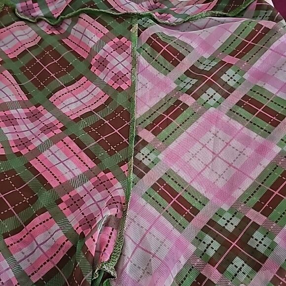 The Ragged Priest  Reveller Flare Sheer Mesh Plaid Pants Size XSmall - Picture 4 of 6